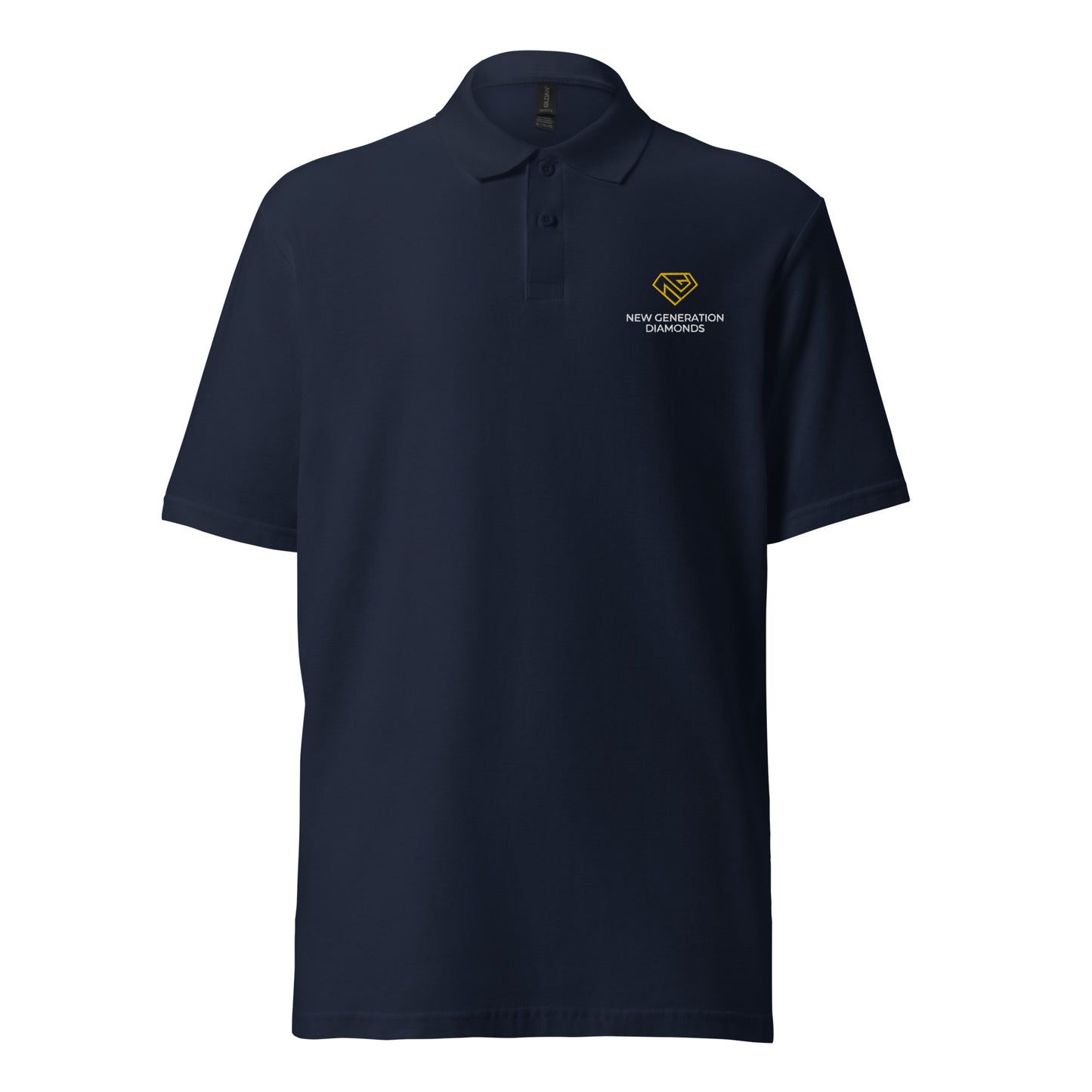 NGD logóval hímzett galléros póló FEKETE/NAVY