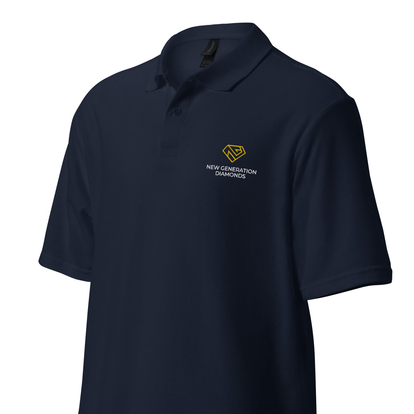 NGD logóval hímzett galléros póló FEKETE/NAVY