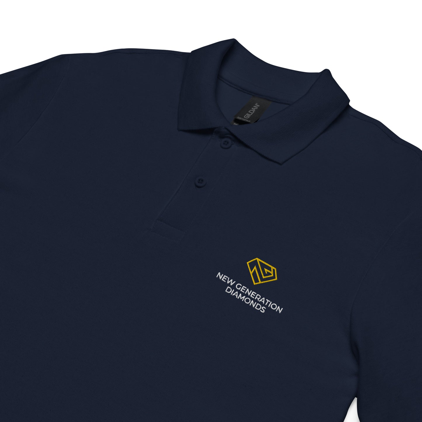 NGD logóval hímzett galléros póló FEKETE/NAVY