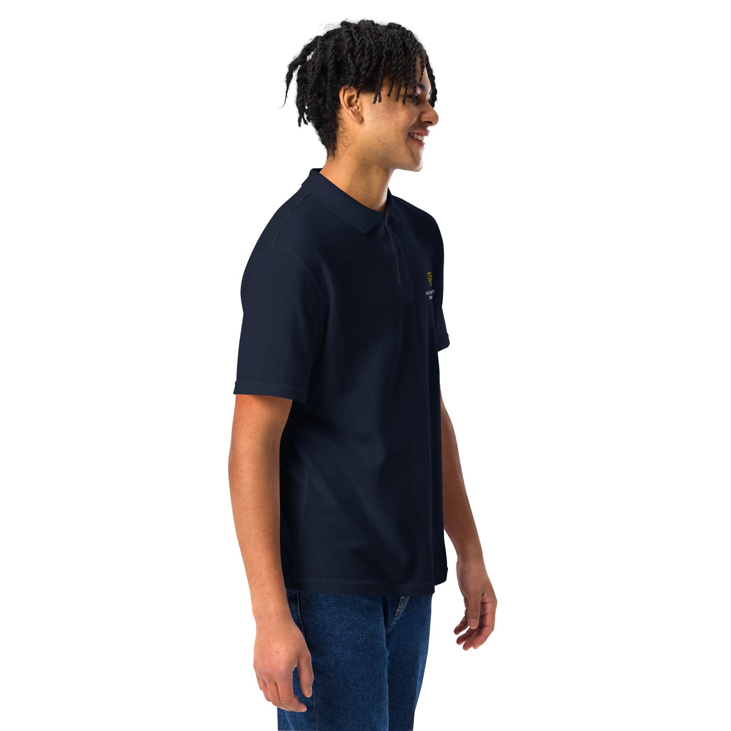 NGD logóval hímzett galléros póló FEKETE/NAVY