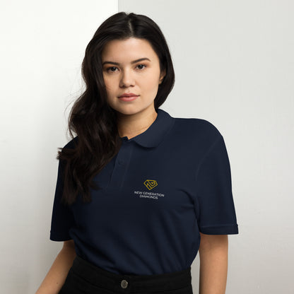 NGD logóval hímzett galléros póló FEKETE/NAVY